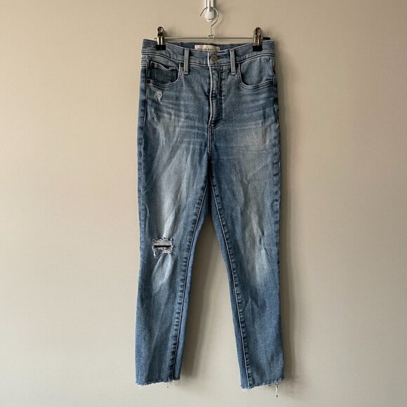 DENIM Forum The Lola High Rsise Skinny Crop Denim Jeans Medium Wash Blue 27 - Picture 2 of 11